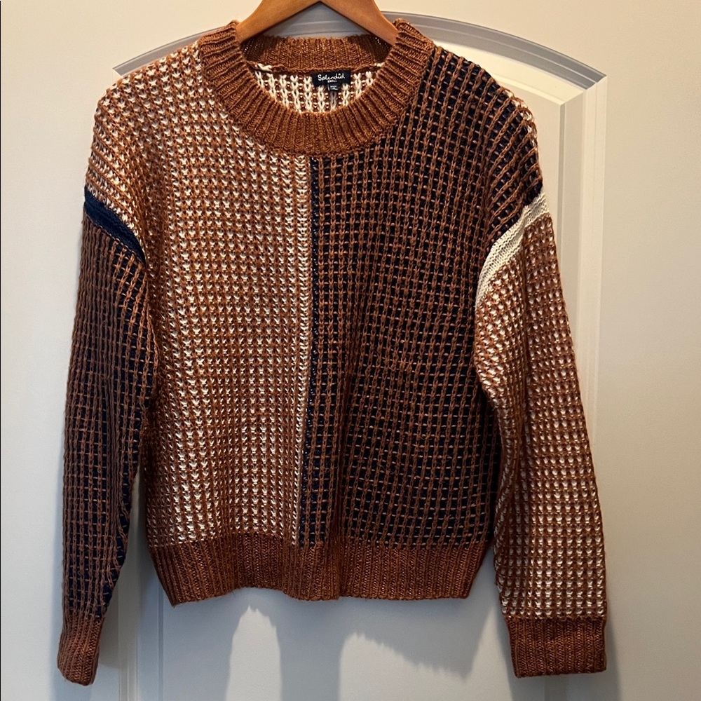 Splendid Brown and Navy Knit Sweater
